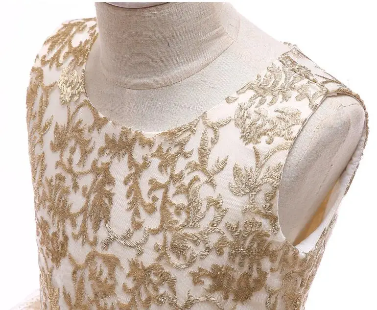 Платья для девочек детское рождественское платье с надписью cup cake золотистая