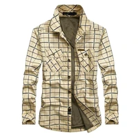autumn winter new fashion mens fleece shirts casual plaid shirt long sleeve cotton male tops clothing