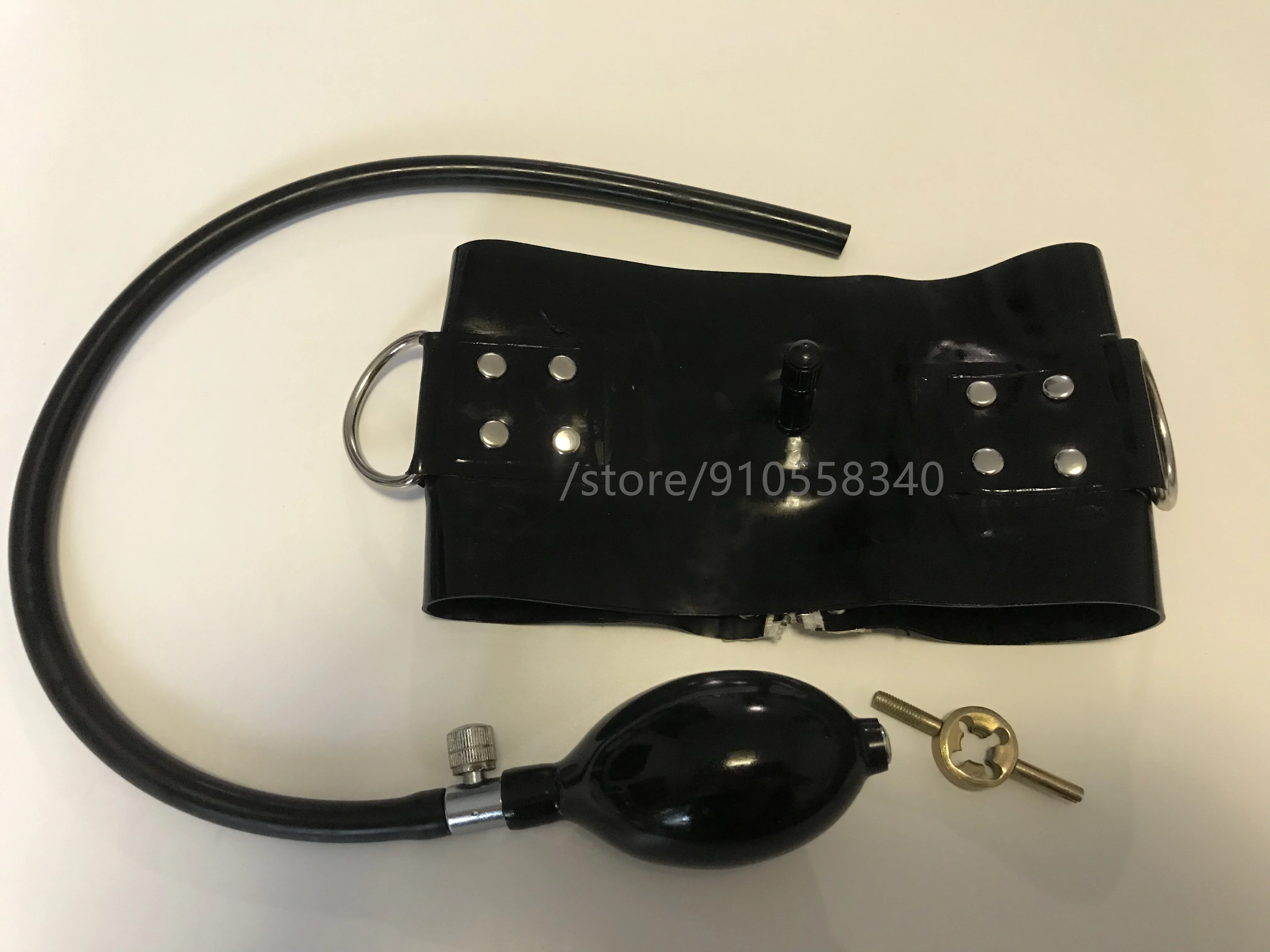 Соблазнительный черный латексный шейный корсет воротник с застежкой-молнией