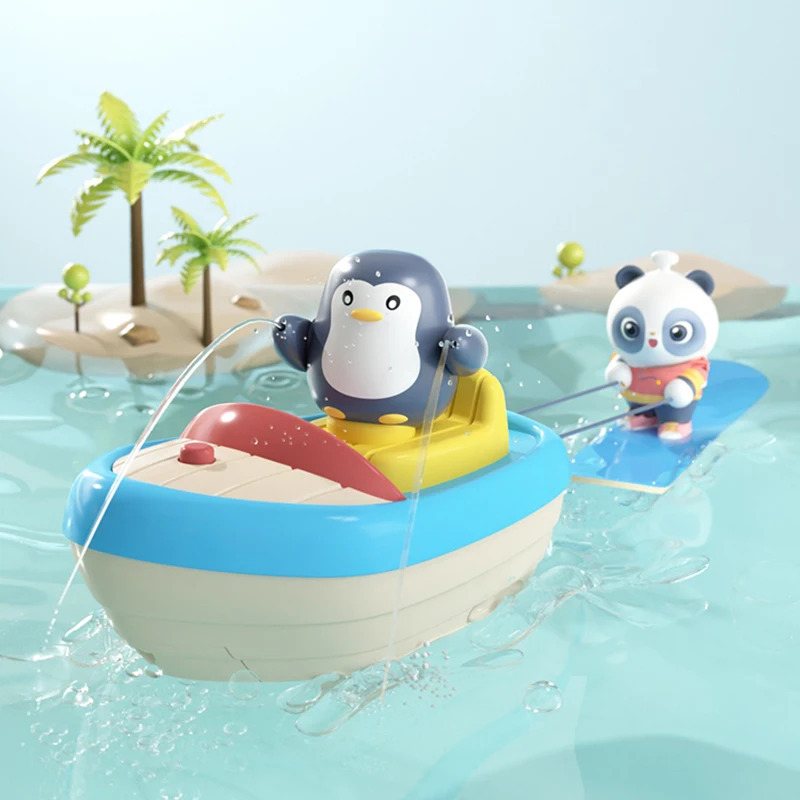Новинка лета 2021 электрический спрей водяной Пингвин гребная лодка Детская