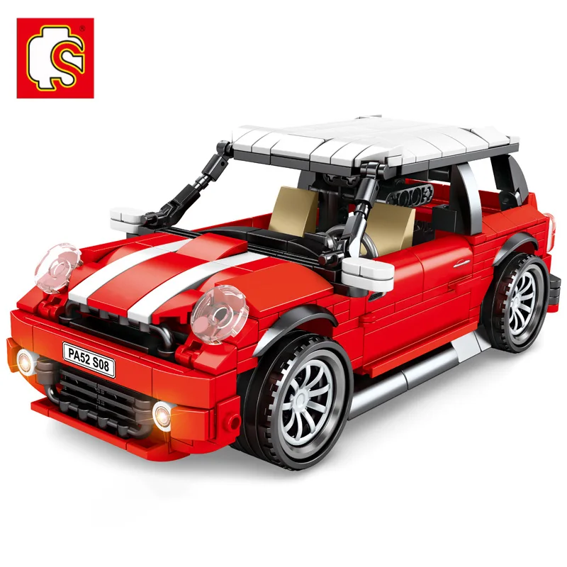 

SEMBO 557Pcs Creators Vehicles Retro Mini Sports Car Building Blocks Super Racing Pull Back Car High-Tech Bricks Toys For Child