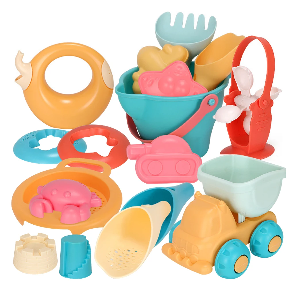 

Baby Beach Game Toy Children Sandbox Toys Silicone Soft Sand Beach Set Kit Toys Cart For Play Beach Sand Water Play
