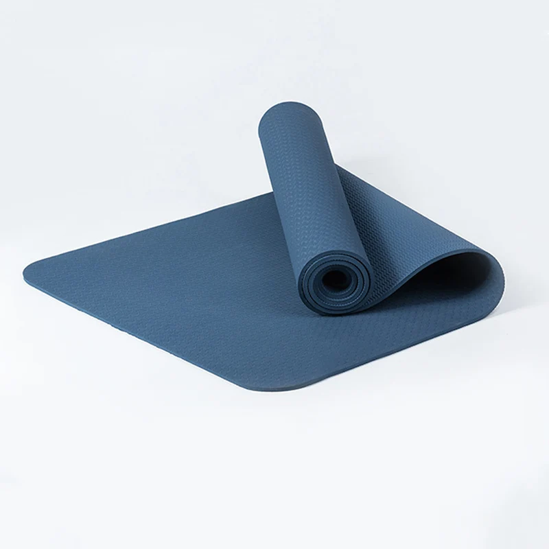 Dark Blue TPE Эластичный Коврик для йоги для начинающих, нескользящий экологический коврик для фитнеса, пилатеса, монохромный ковер, коврики для тренажерного зала, 183 см* 63 см - Цвет: Dark Blue
