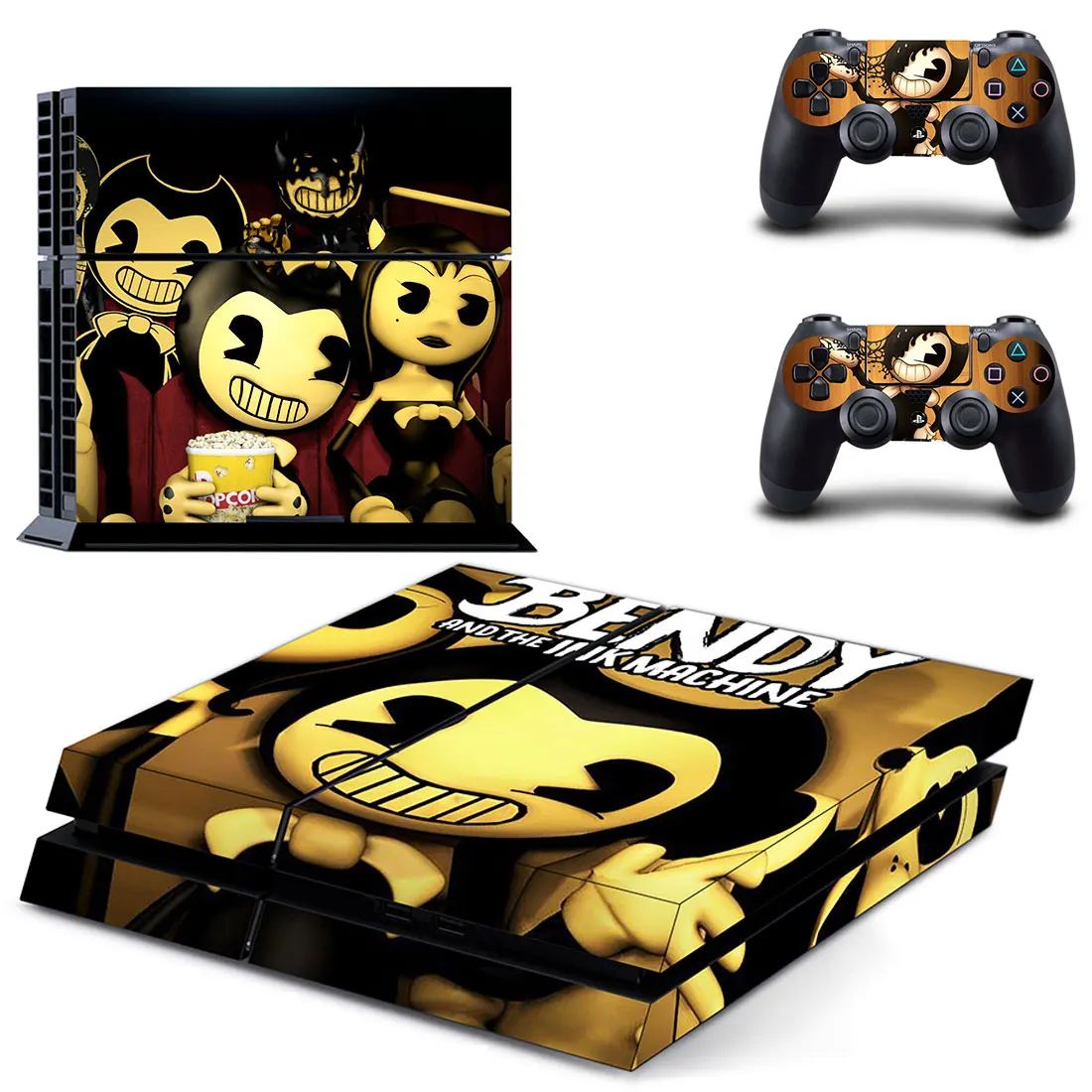 Bendy и чернильная машинка стиль наклейка кожи наклейка для PS4 Playstation 4 консоли пленка+ 2 шт крышки контроллеров DPTM2509