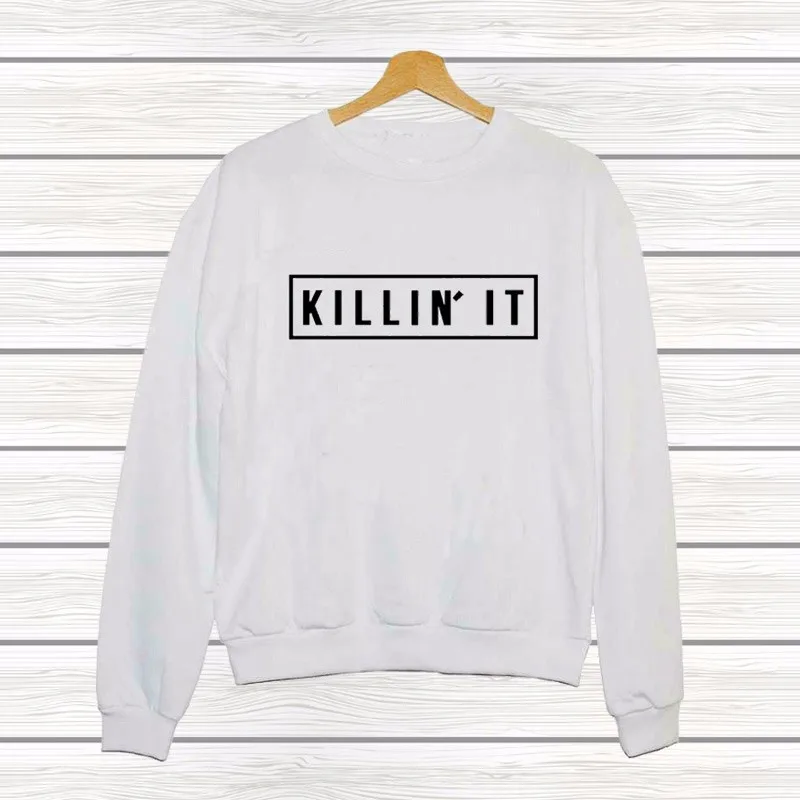 Letter Kill It Hoodies Sweatshirts 2022 Women Casual Kawaii Harajuku New Sweat Punk For Girls Clothing European Tops Korean