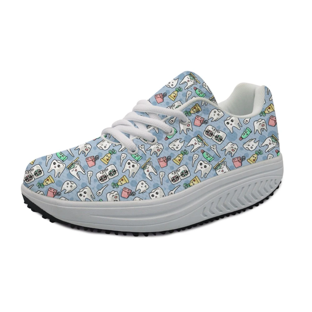 

WHEREISART Dentista Zapatos Mujer Flats Women Shoes Platform Casual Fitness Swing Shoes Woman Cute Dentist Print Women's Health