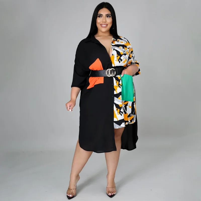 Женское платье рубашка в африканском стиле с асимметричным подолом|Африканская