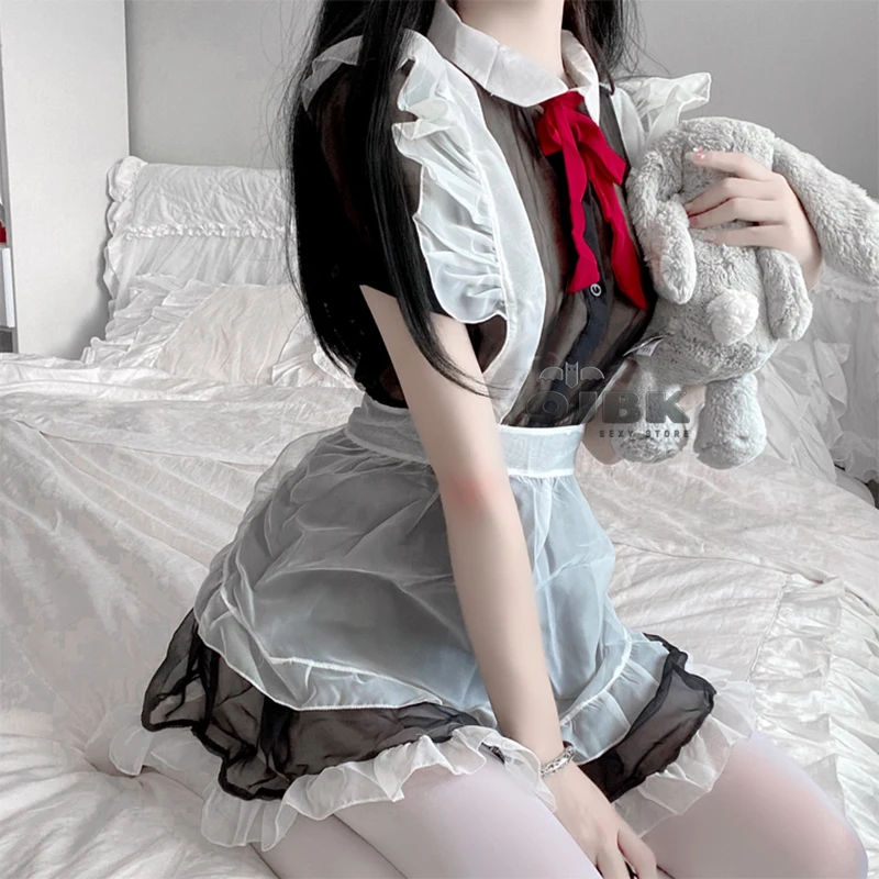 Женский прозрачный костюм для косплея с бантом цвет в ассортименте 1