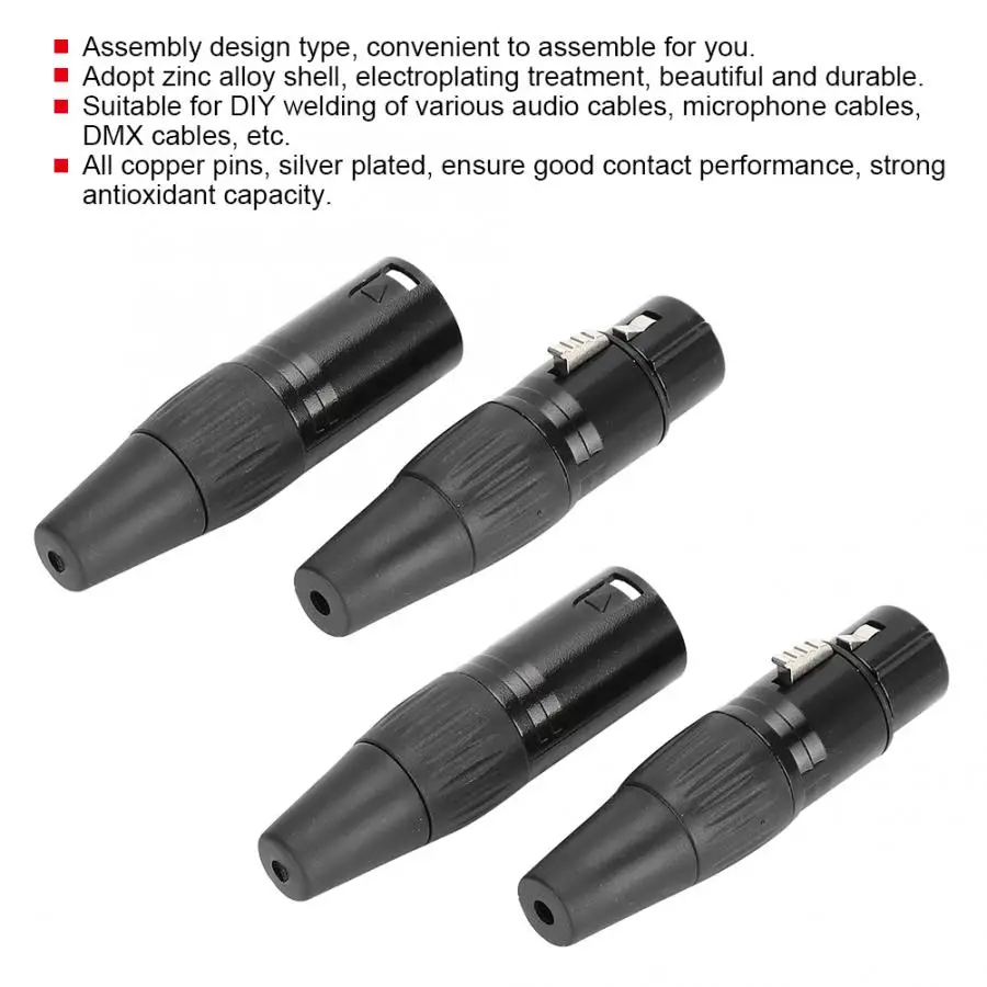 2 пары пятиконтактный штекер гнездо для аудио микрофона|Коннекторы и разъёмы| |