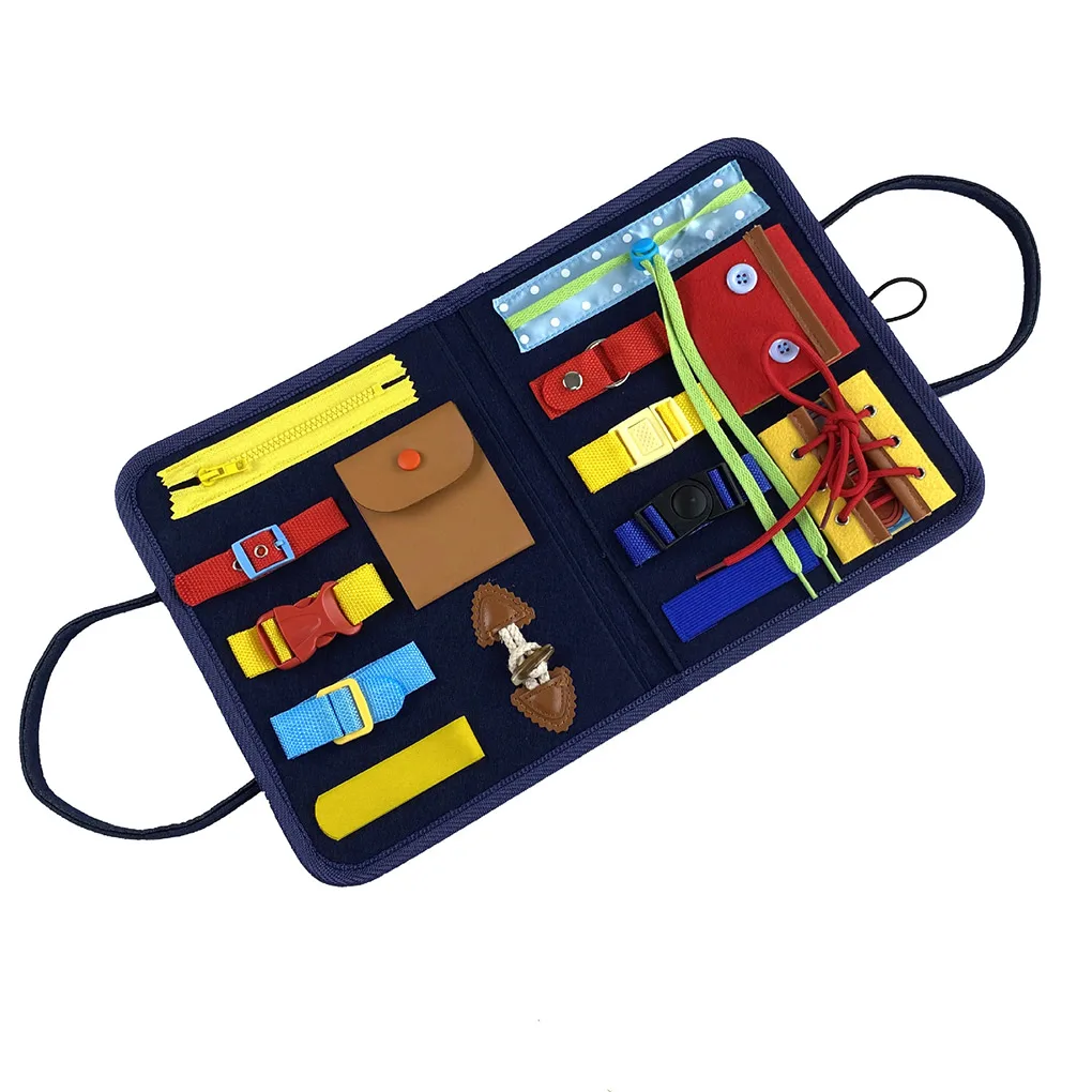 

Kids Montessori Toys Baby Busy Board Buckle Training Essential Educational Sensory Board For Toddlers Ntelligence Development