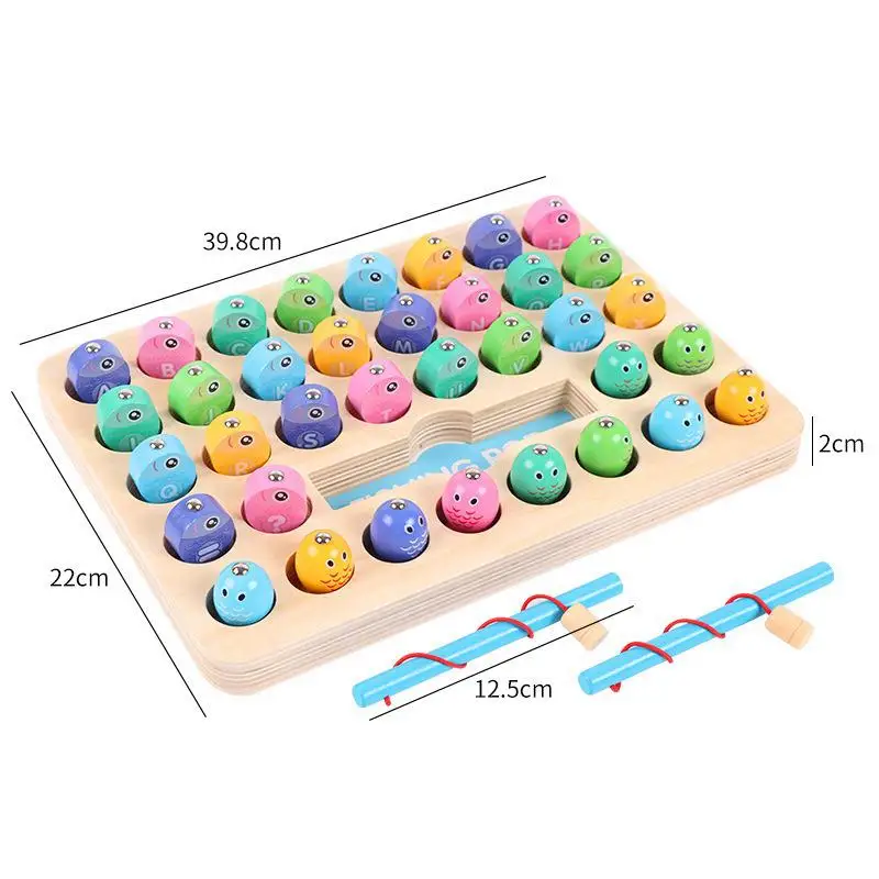 

Children's Wooden Toy Alphabet Magnetic Fishing Plate Early Education Color Cognitive Training Interactive Educational Toys