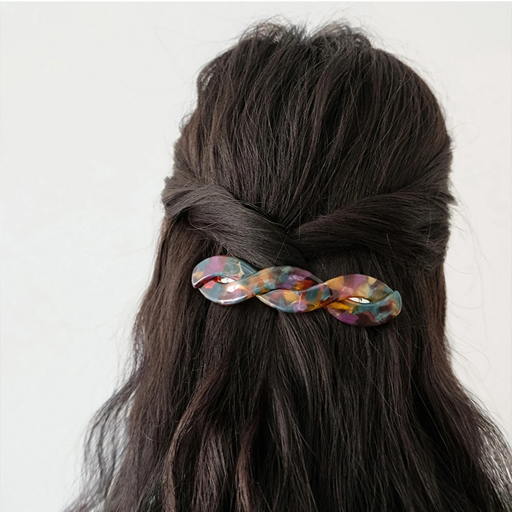 

Wavy Ponytail Holder Hair Clips Acrylic Acetate Hairpins Hairgrip Barrette Womens Hair Accessories