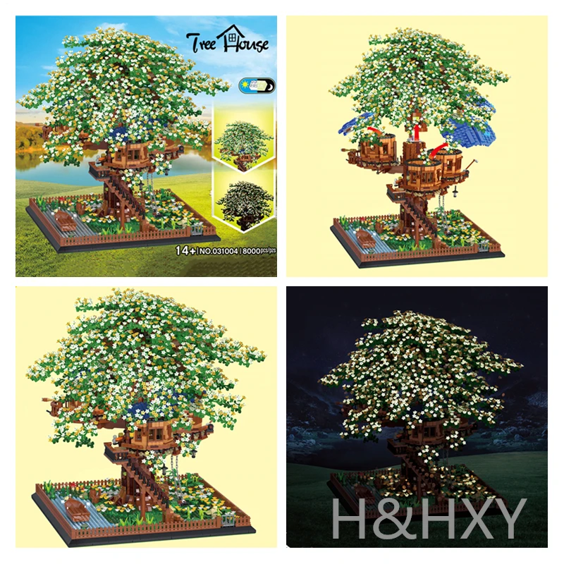 

DHL H&HXY Tree House 031004 8000Pcs 6007 3117Pcs PG S001 2156Pcs Building Blocks Brick Toys Chirstmas birthday Gifts 21318