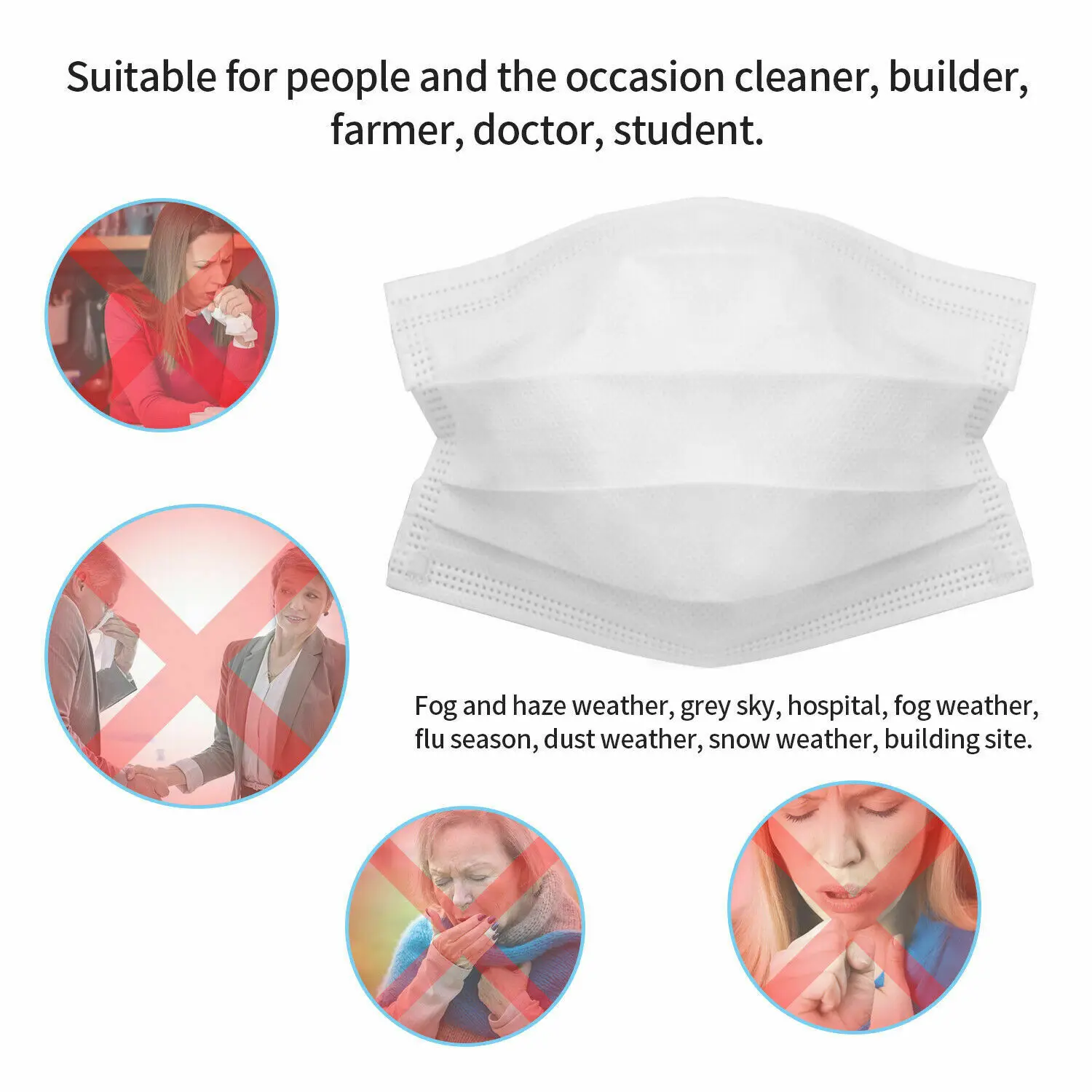 5 шт. рот маска одноразовая белая маски для лица рта Нетканая Маска Анти-пыль 3