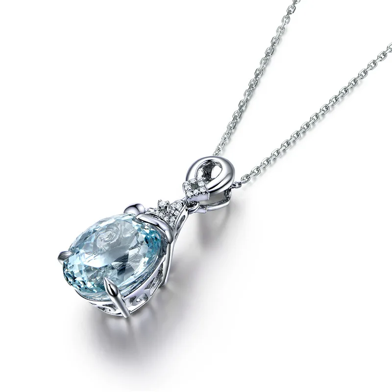 Ожерелье Bague Ringen для женщин, серебро 925, ювелирное изделие, цепочка для ключицы, аквамарин, подвеска, Русалка, океан, на День святого Валентина, модный подарок