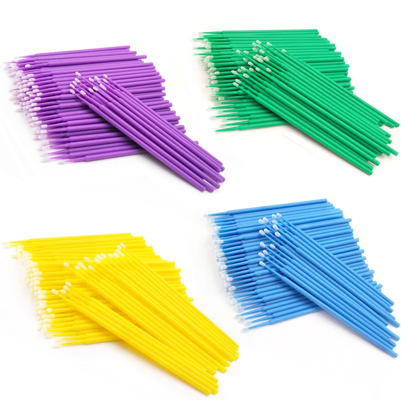 100 шт одноразовые ватные тампоны мини индивидуальные аппликаторы для ресниц