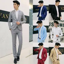 худи Mens Casual Slim Fit One Button Suit Blazer Business Coat Jacket With Pocket (1)