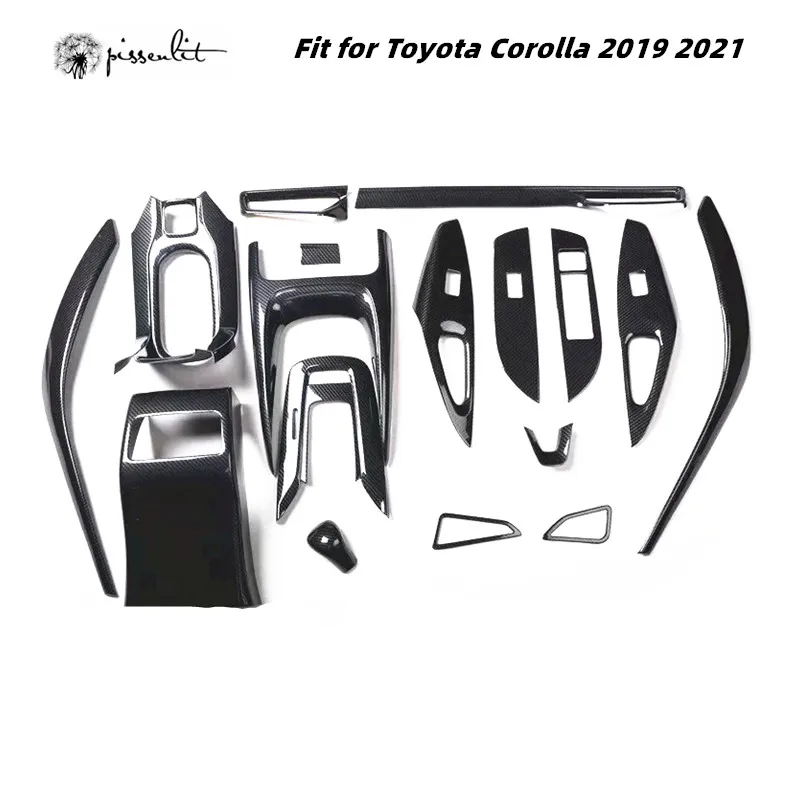 

Подходит для Toyota Corolla 2019 2020, аксессуары для внутренней отделки, панель шестеренок из углеродного волокна, выходная дверная ручка, наклейки н...