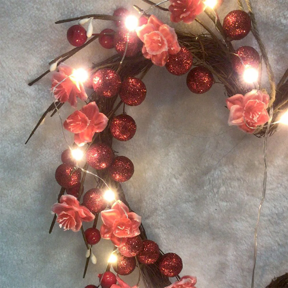 

Valentine Wreath Heart-Shaped Love Red Rose Decoration Wreath Christmas Valentine'S Day Door Hanging Wall Decoration Wreath