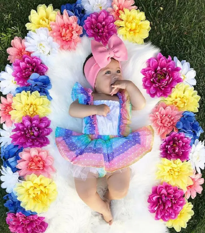 Коллекция 2019 года брендовая одежда для новорожденных девочек с радугой жилет