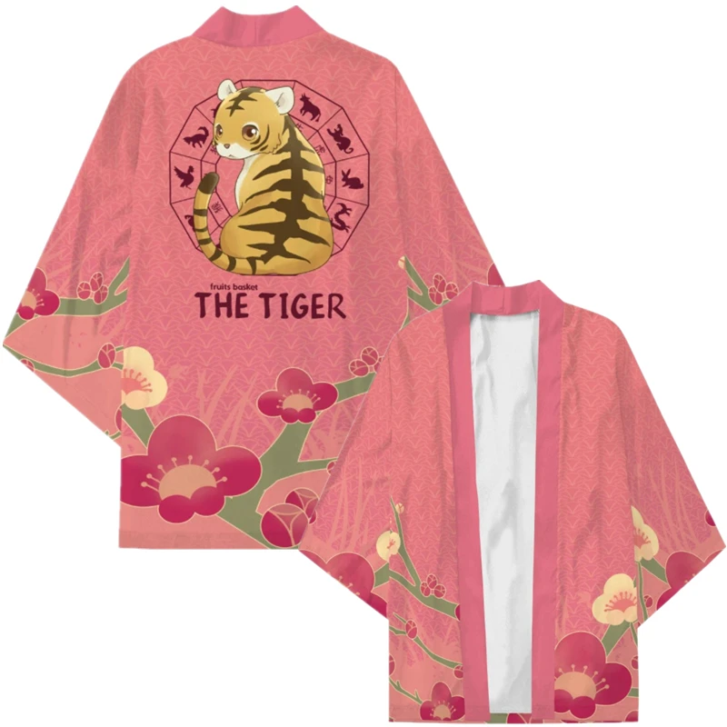 

Anime Fruits Bosket The Tiger Rooster Rabbit Horse Animal Cosplay Costume Coat Uniform Cloak Tops Kimono Haori Shirt Unisex