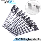 10 шт., набор сверл для гравировки, из карбида вольфрама