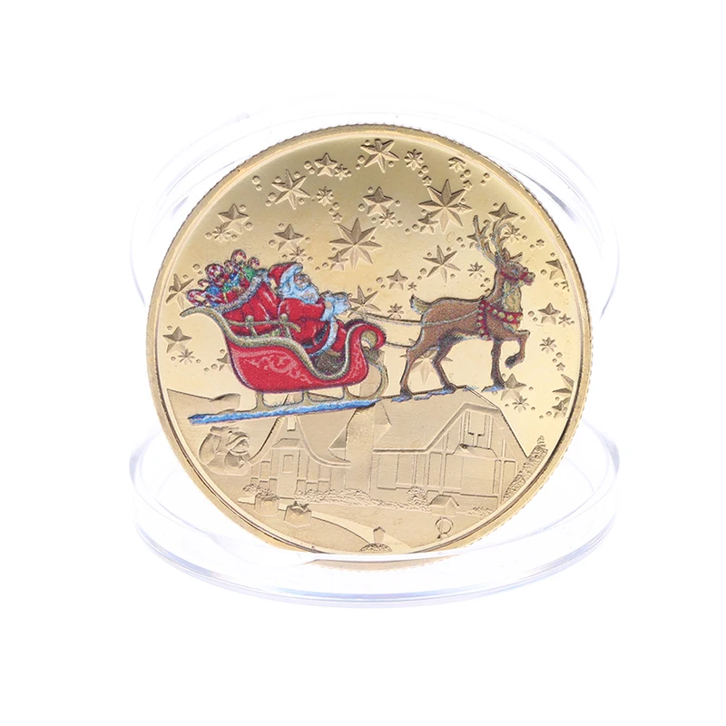 

1pcs Christmas Santa Claus Commemorative Coin Souvenir Collectible Art