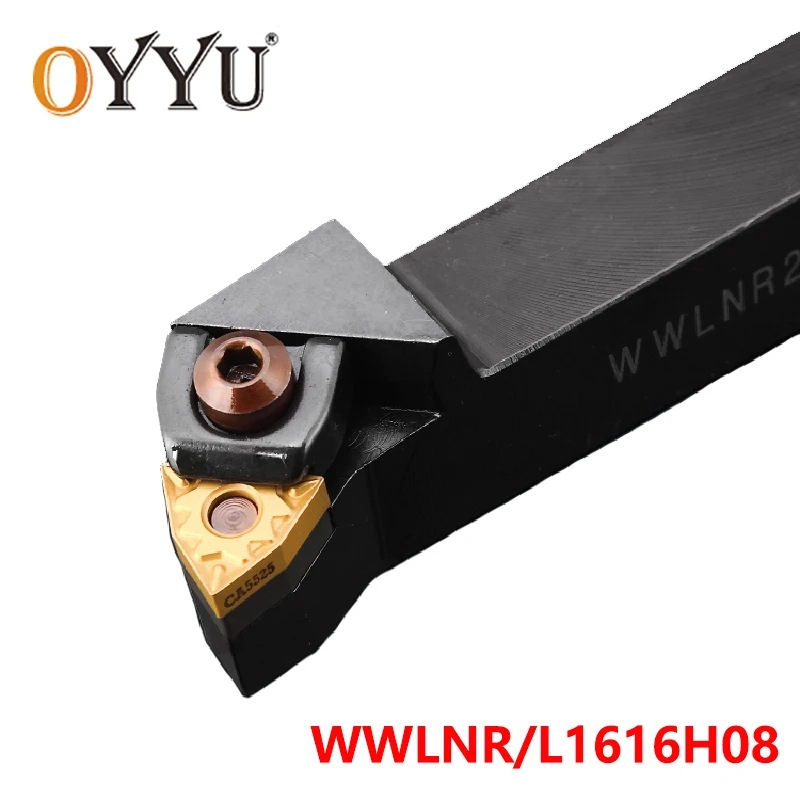 

OYYU WWLNR WWLNL 16mm WWLNR1616H08 WWLNL1616H08 Carbide Inserts External Lathe Tool Holder use WNMG Turning Cutter Shank