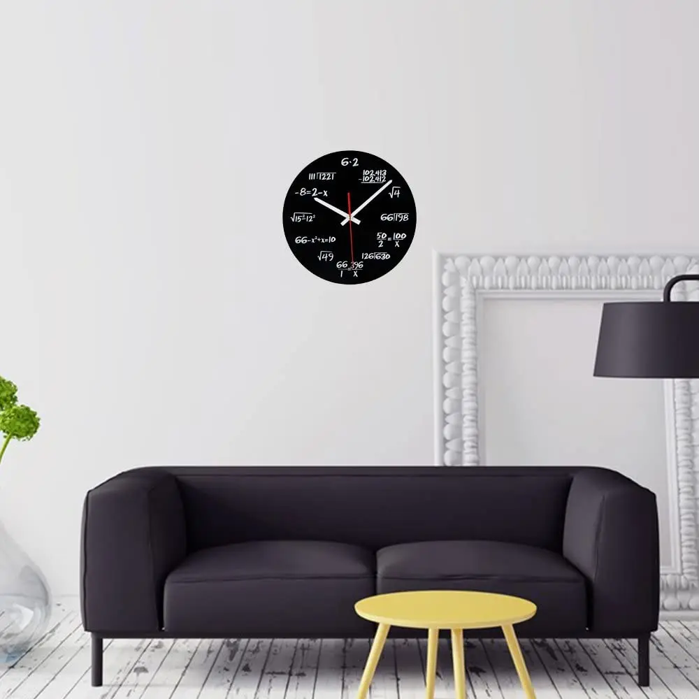 

Timelike Math Wall Clock Unique Wall Clocks Modern Design Novelty Maths Equation Clock - Each Hour Marked Simple Math Equation