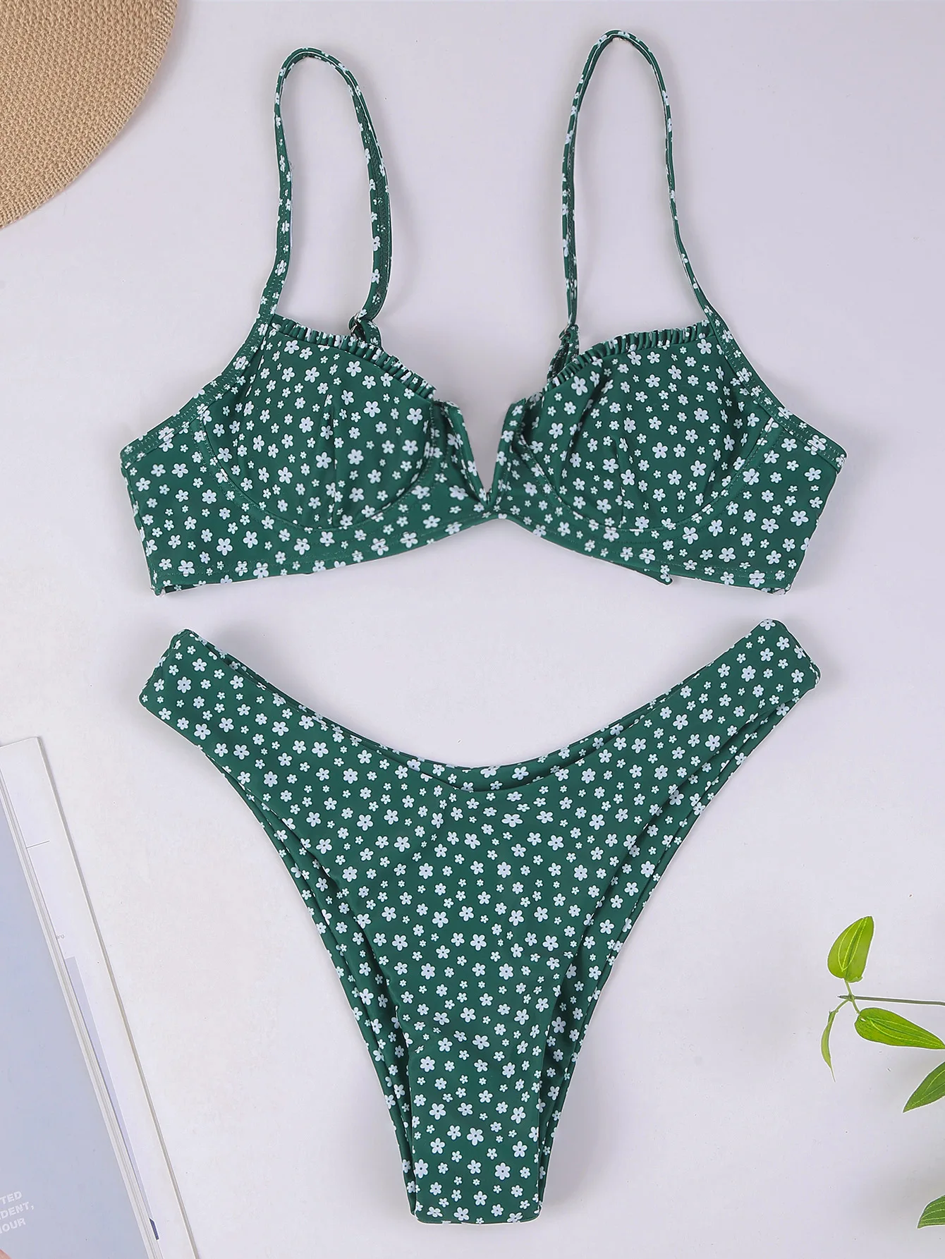 

Summer Beach Bathing Suits Sexy Bikinis Women Swimsuit Drawstring Swimwear Bikini Set Swim Wear Floral Print Tankini