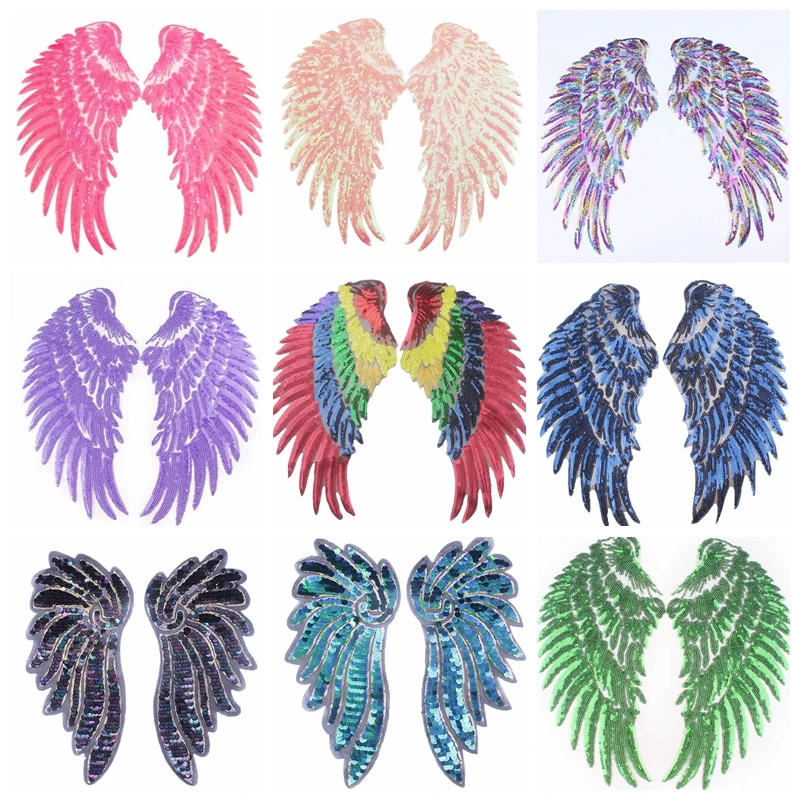 Pulaqi крылья блестки в полоску 1 пара вышитые патчи для утюга шить на нашивки