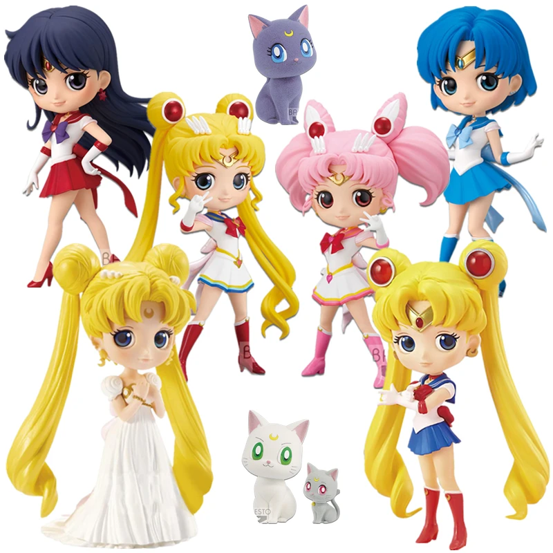 Anime Sailor Moon Mars Jupiter Venus Mercury Luna Artemis Set 4 Figure New 