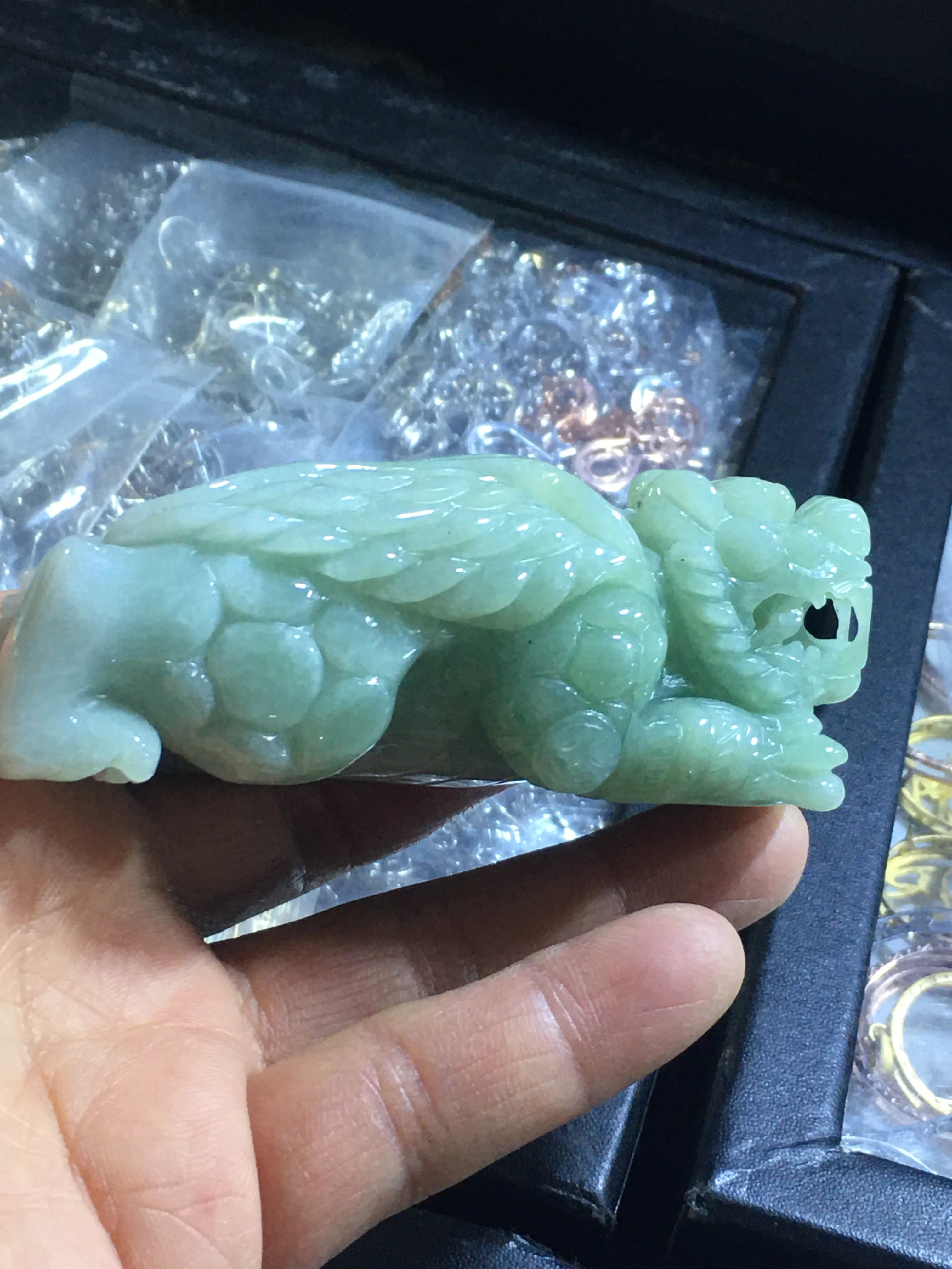 

Natural A Myanmar jade Handcarved jade brave troops green jade pendant jade necklace men pendants jewelry jade necklaces