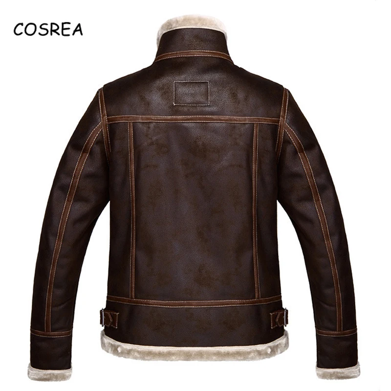 Мужская кожаная куртка для косплея игры утепленная теплая зимняя на молнии топы