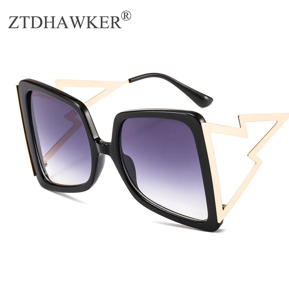 Солнцезащитные очки унисекс с большой оправой и молнией|Женские солнцезащитные