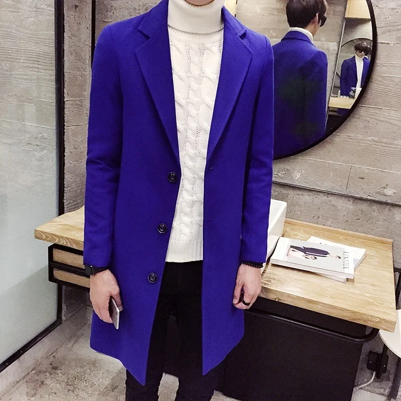 

ZOGAA Spring Autumn Trench Coats Men's Long Windbreaker British Style Trench Slim Fit Single-breasted Overcoat Solid Outerwear