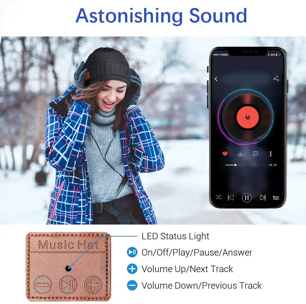 Bluetooth шапка женские мужские шапки бини с наушниками для спорта на открытом