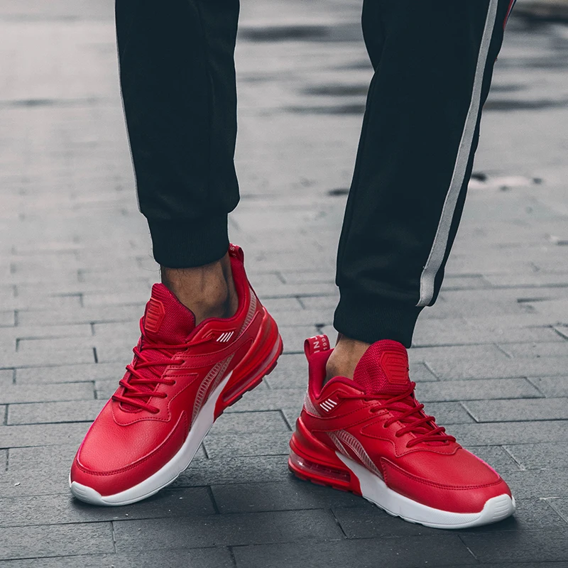 Кроссовки для взрослых мужчин дышащие сетчатые на шнуровке прогулок и бега