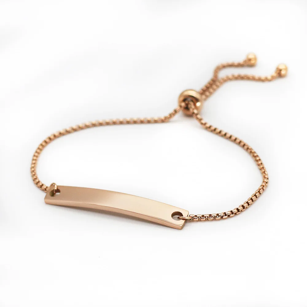 Personalize Adjustable Bracelet Customized Name Bangles Stainless Steel Words Engraving Letter Heart Chain Family Baby Mon Gifts