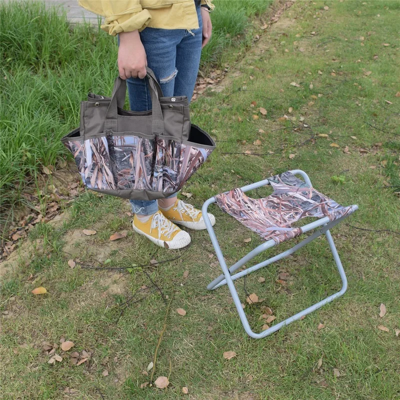 구매 야외 옥스포드 헝겊 휴대용 Mazar 이중 목적 정원 접는 의자 캠핑 접는 낚시 대변 스토리지 가방