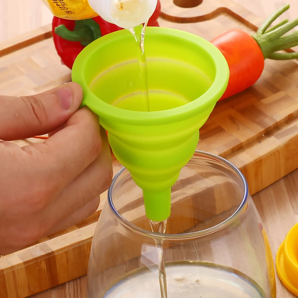 Портативная кухонная воронка практичная Складная переносной мини Силиконовый