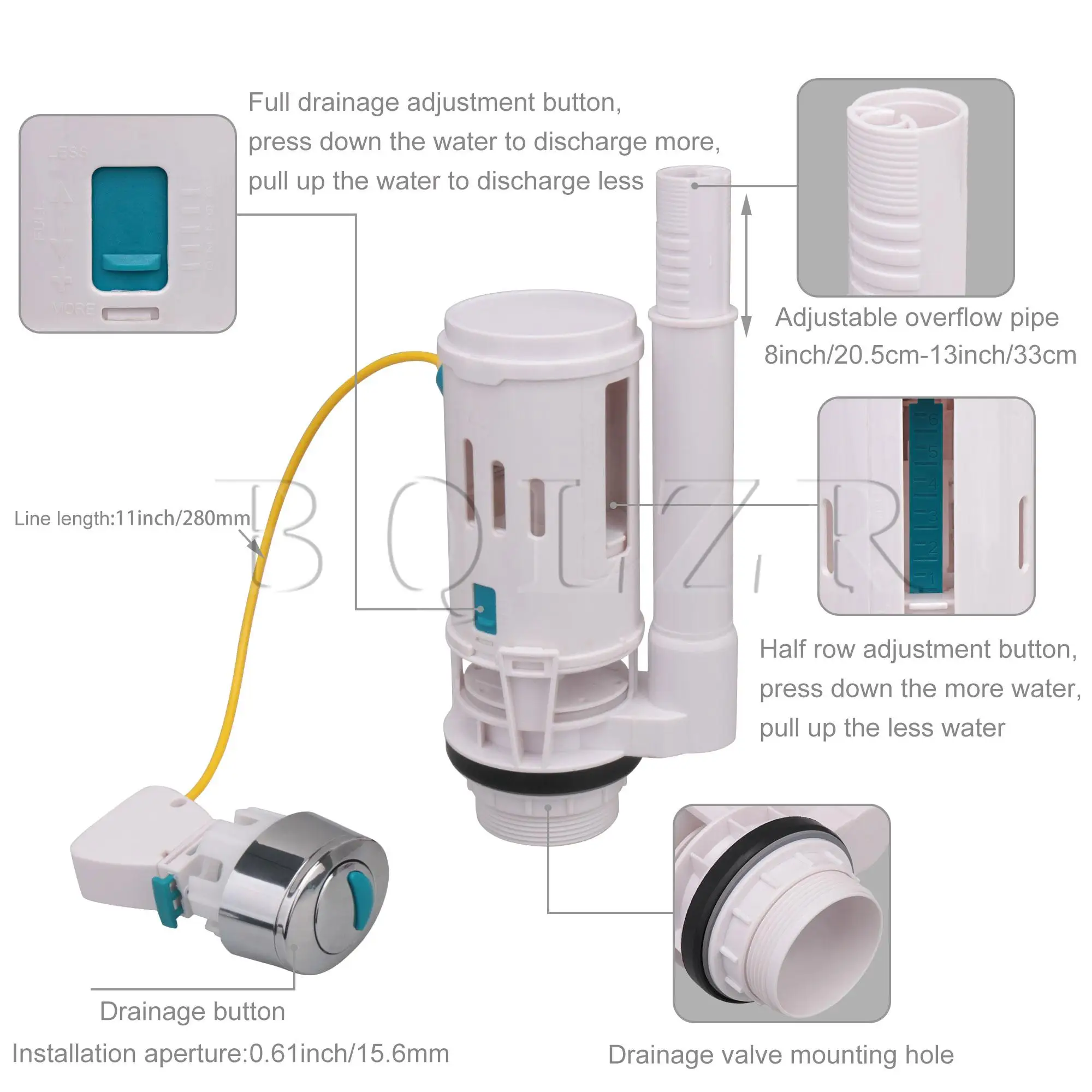 Водосберегающий кнопочный клапан BQLZR для унитаза и туалета двойной сливный