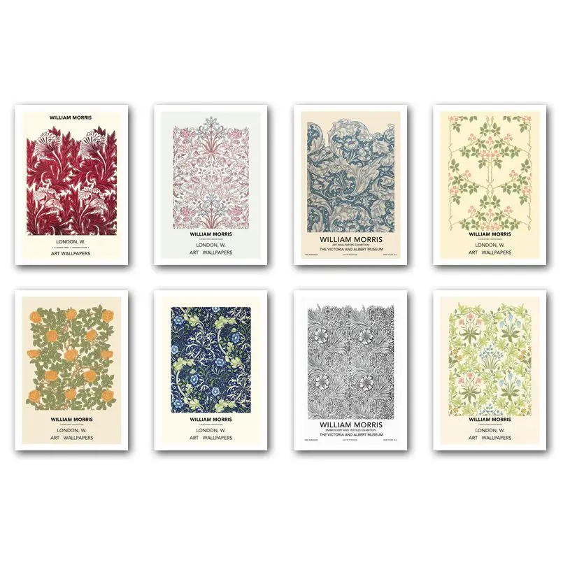 

Abstract William Morris Colorful Flower Leaf Wall Art Canvas Painting Nordic Posters And Prints Decor Pictures For Living Room