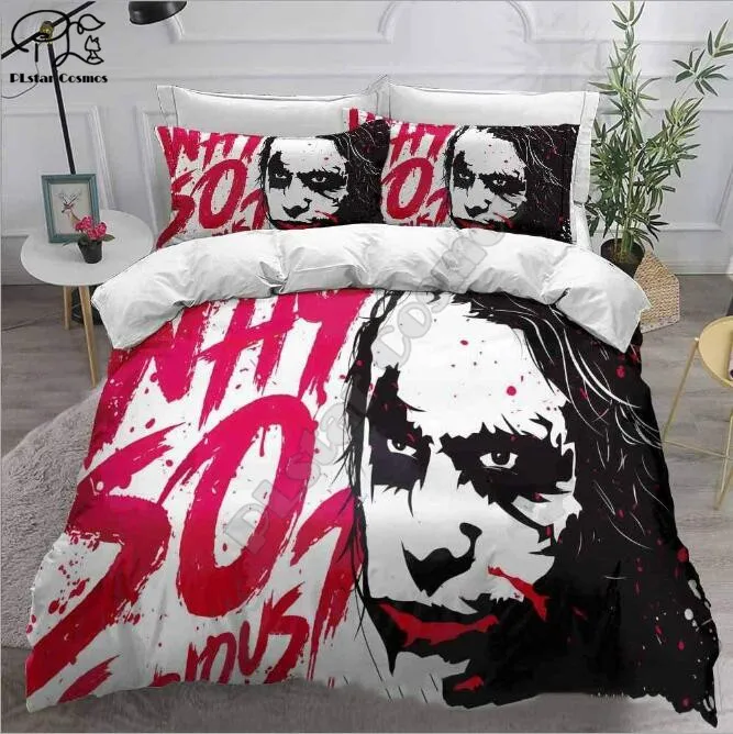 

Clown 3D printed Home Textiles 100% Polyester Bedding Set Luxury Three-Piece Pillowcase Quilt Cover