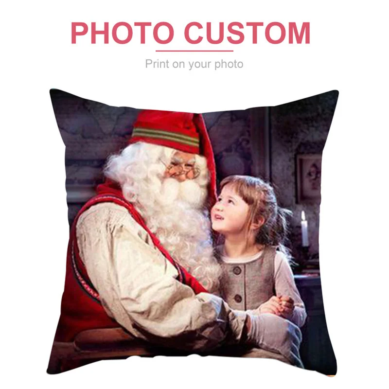 

Custom Cushion Cover Customized Picture Throw Pillow Case Merry Christmas Home Decorative Fundas Para Cogines