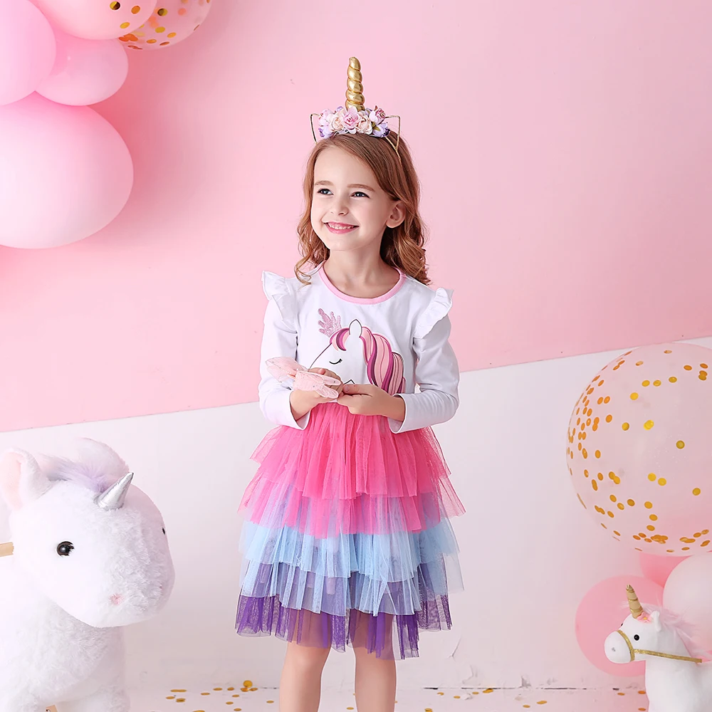 Платье принцессы VIKITA для девочек на Рождество платье единорога детское