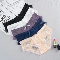 women lace panties seamless panty breathable briefs for ladies cotton crotch low waist lingerie transparent underwear intimates