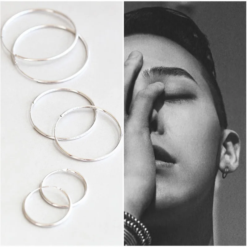 Женские и мужские серьги-кольца из нержавеющей стали SIPENGJEL модные круглые серьги