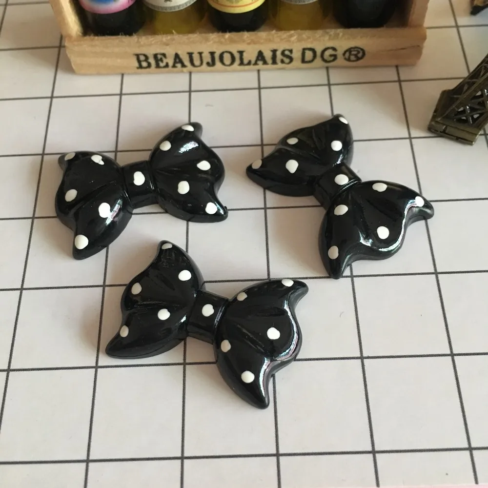 Кавайный бант из смолы кабошон с плоской задней поверхностью для волос ювелирный