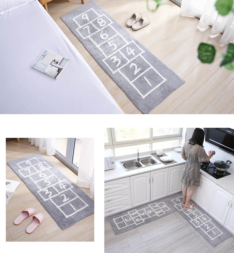 Цифры площадь ковер гобелен кухня гобелен Enfant ШАМБРЕ Tapis Fourrure напольный коврик из хлопка ковры для спальни синий серый